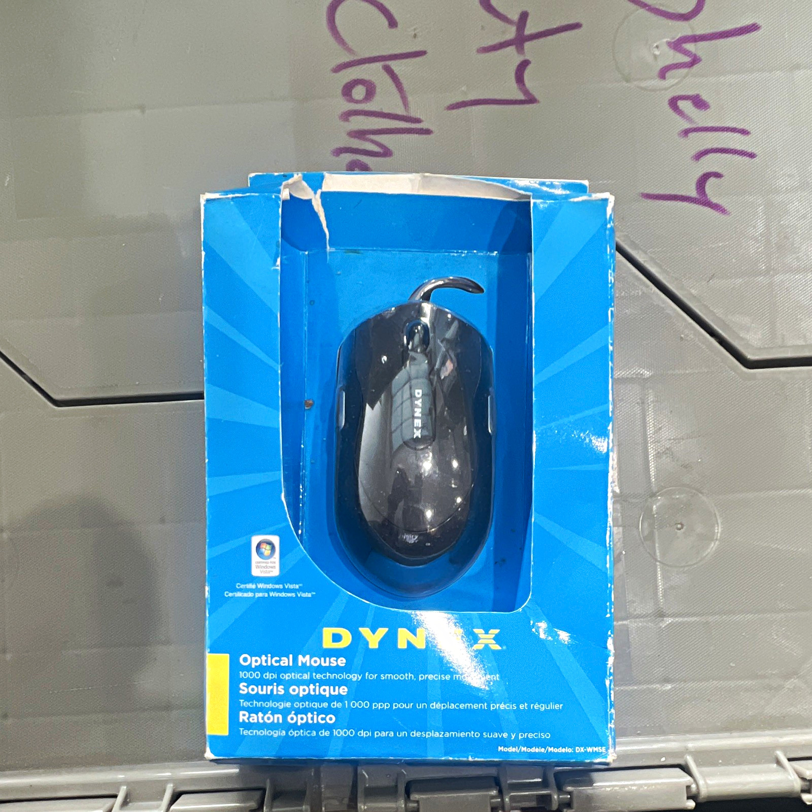 Dynex DX-WMSE Optical Wired USB Mouse 1000 DPI 3-Button Scroll Wheel Black