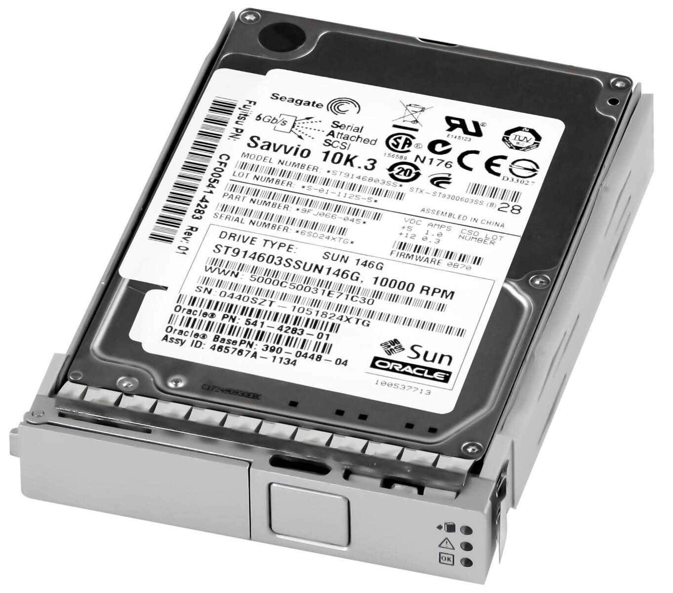 HARD DRIVE SUN 541-4283-01 ST914603SSUN146G 146GB 10K 16MB SAS-2 2.5''