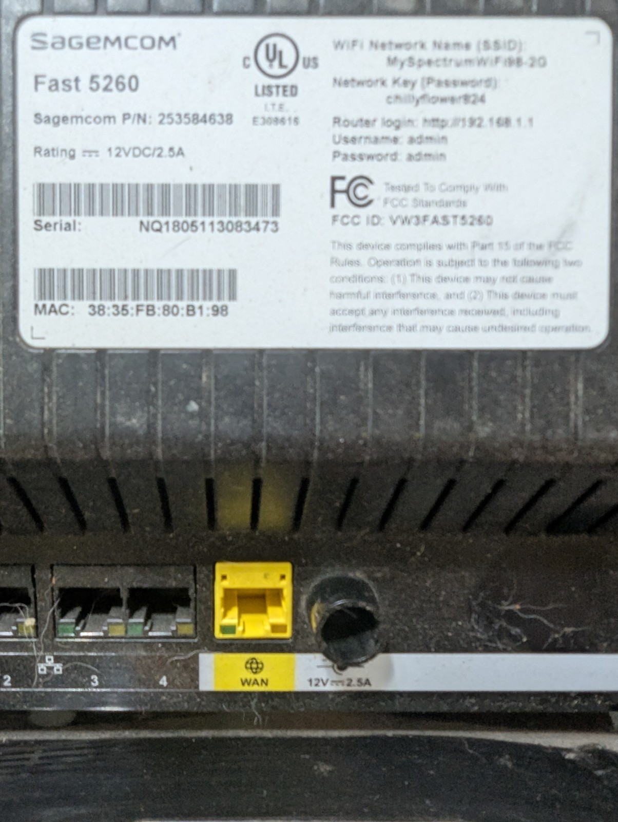 Sagecom Fast 5260 Dual-Band Wireless Wi-fi Router
