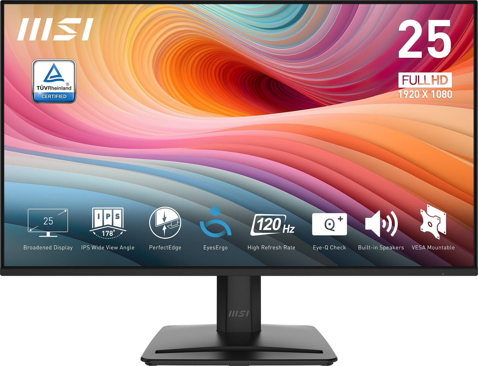 MSI PRO MP251 E2 25" FHD Business Flat IPS Monitor 120Hz/1ms Built-in Speaker