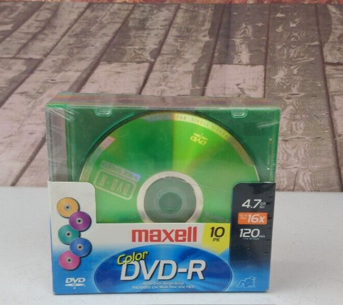 NOS Maxell Color DVD-R Color 10 Pack
