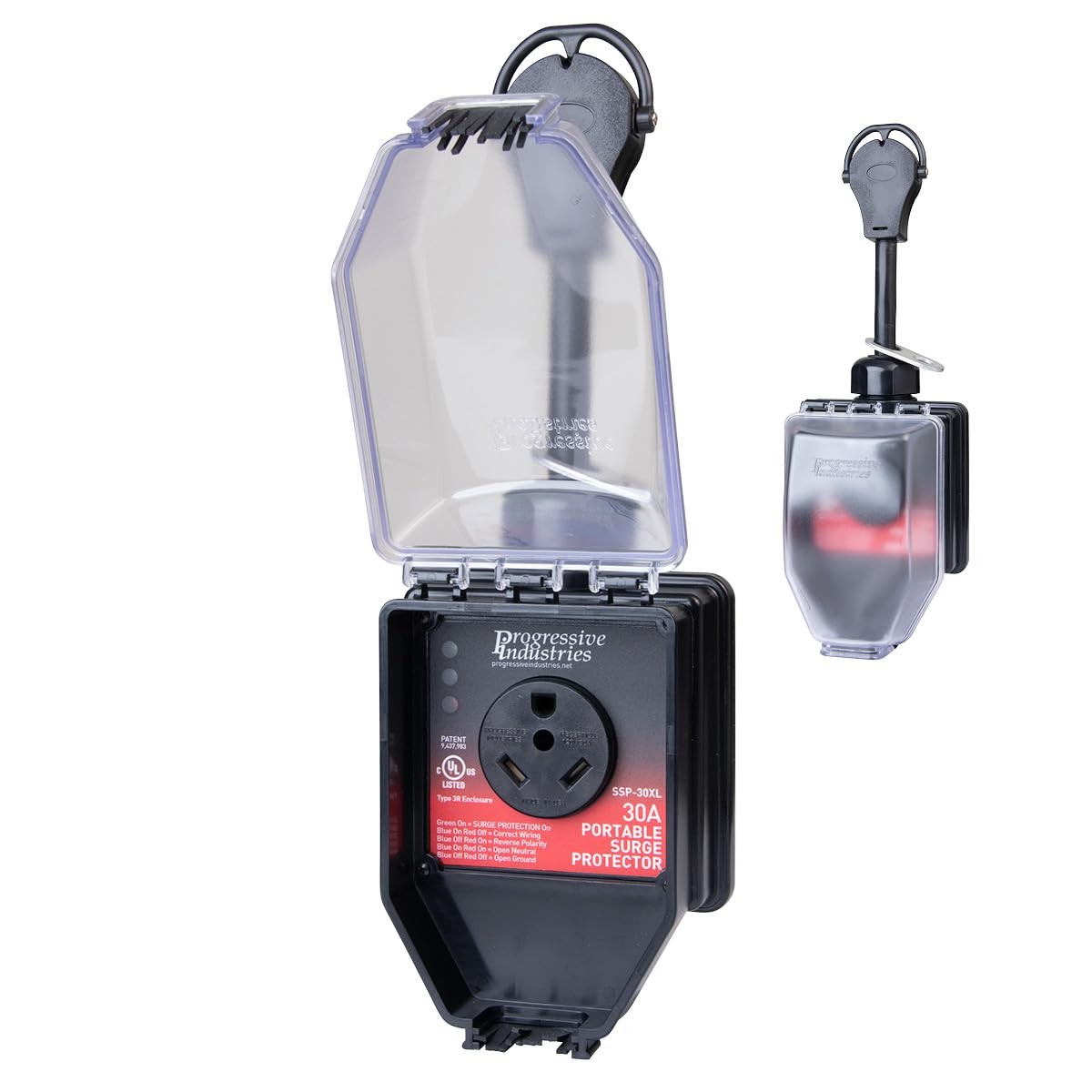 Progressive Industries SSP30XL 30A Portable RV Smart Surge Protector  Black