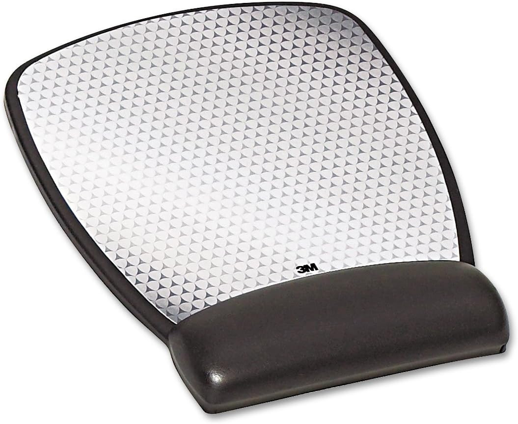 3M Precise Leatherette Mouse Pad W/Wrist Rest, 6-3/4 X 8-3/5, Black (MW309LE)