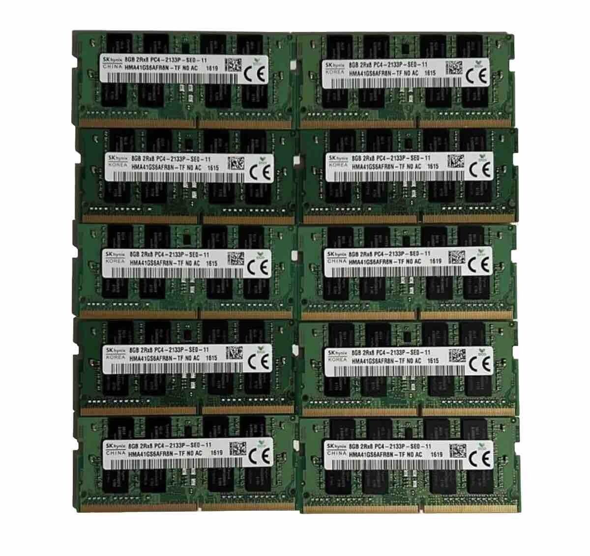 Lot of (10) Sk Hynix 8GB 1Rx8 PC4-2133P DDR4  Laptop Memory Ram