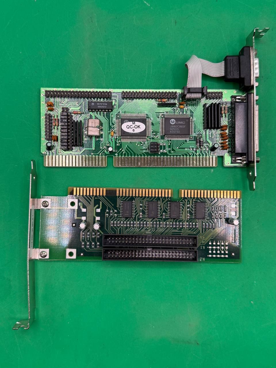 Lot of 2 Vintage ISA Cards Multi I/O Controller & 2-Slot ISA Riser TC
