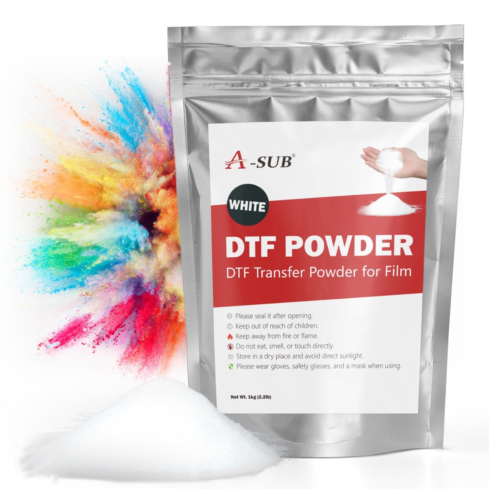 A-SUB DTF Powder for Sublimation,  44 LB Bulk White DTF Powder, 20 Packs