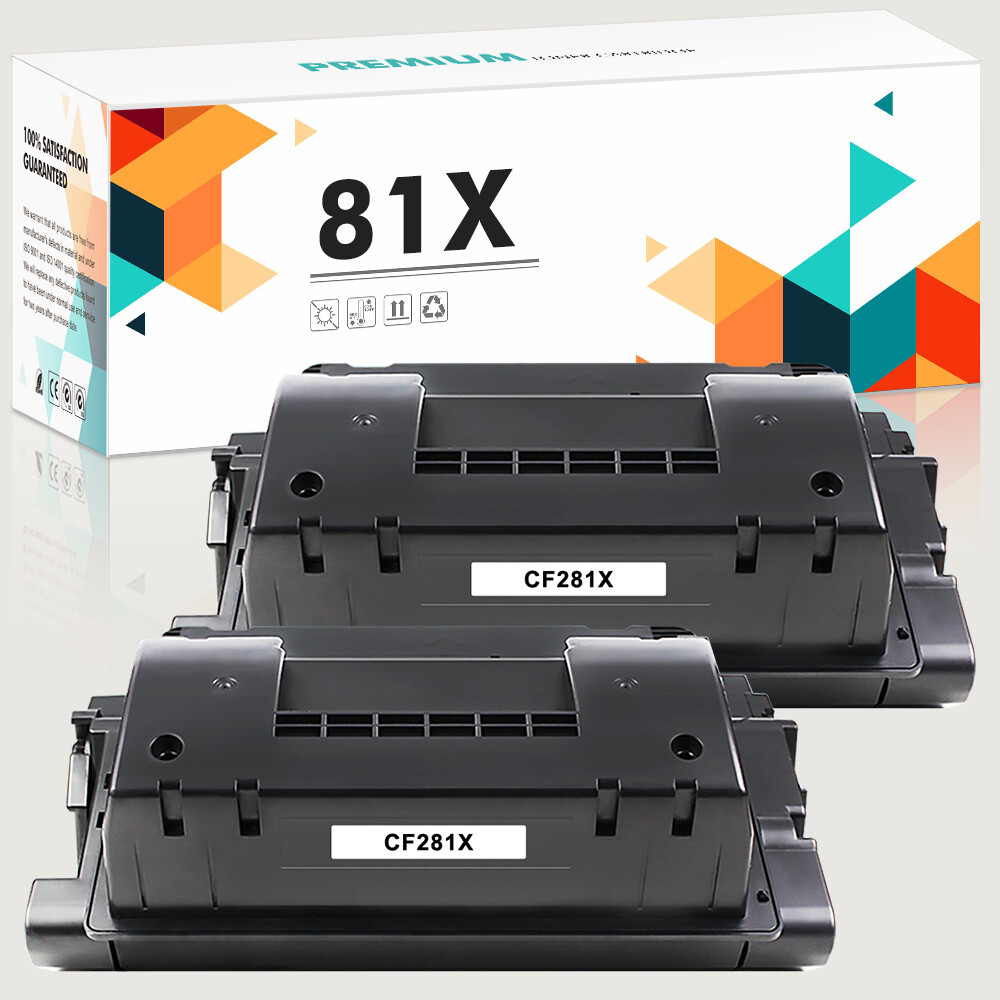 2PK for HP LaserJet MFP M630 M630h M630z M630dn CF281X 81X Black Toner Cartridge