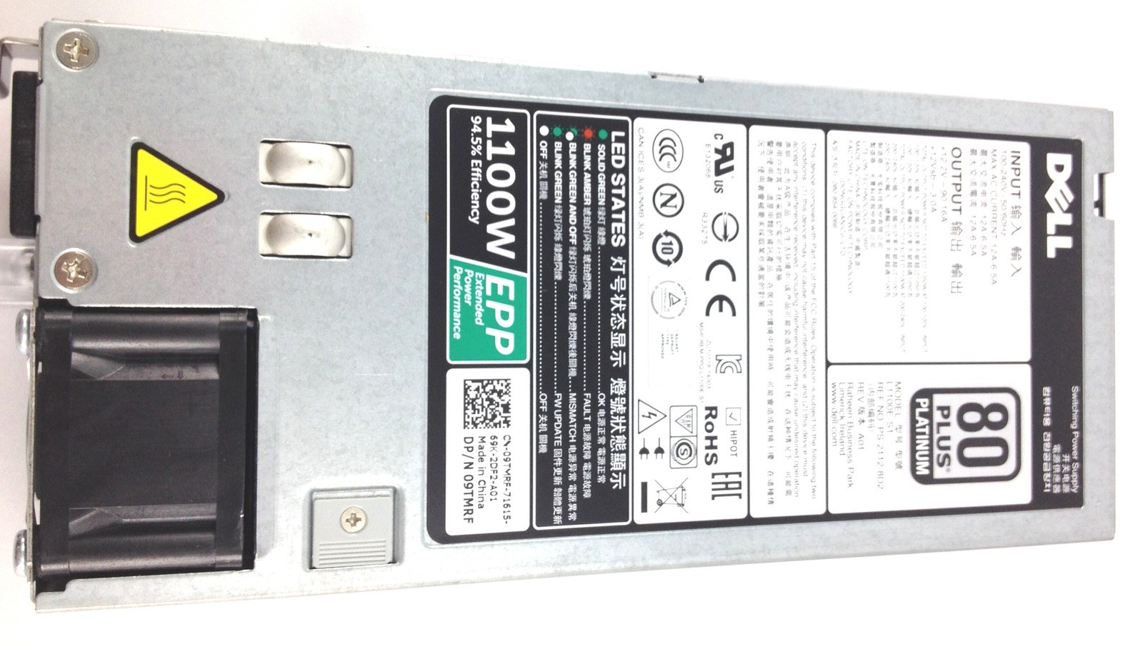 L1100E-S1 Dell 1100 Watt EPP Power Supply Poweredge C4130 R730 R630 R430 T430