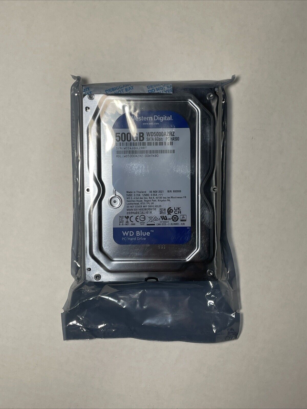 Western Digital 500GB WD Blue PC, Internal Hard Drive HDD - WD5000AZRZ