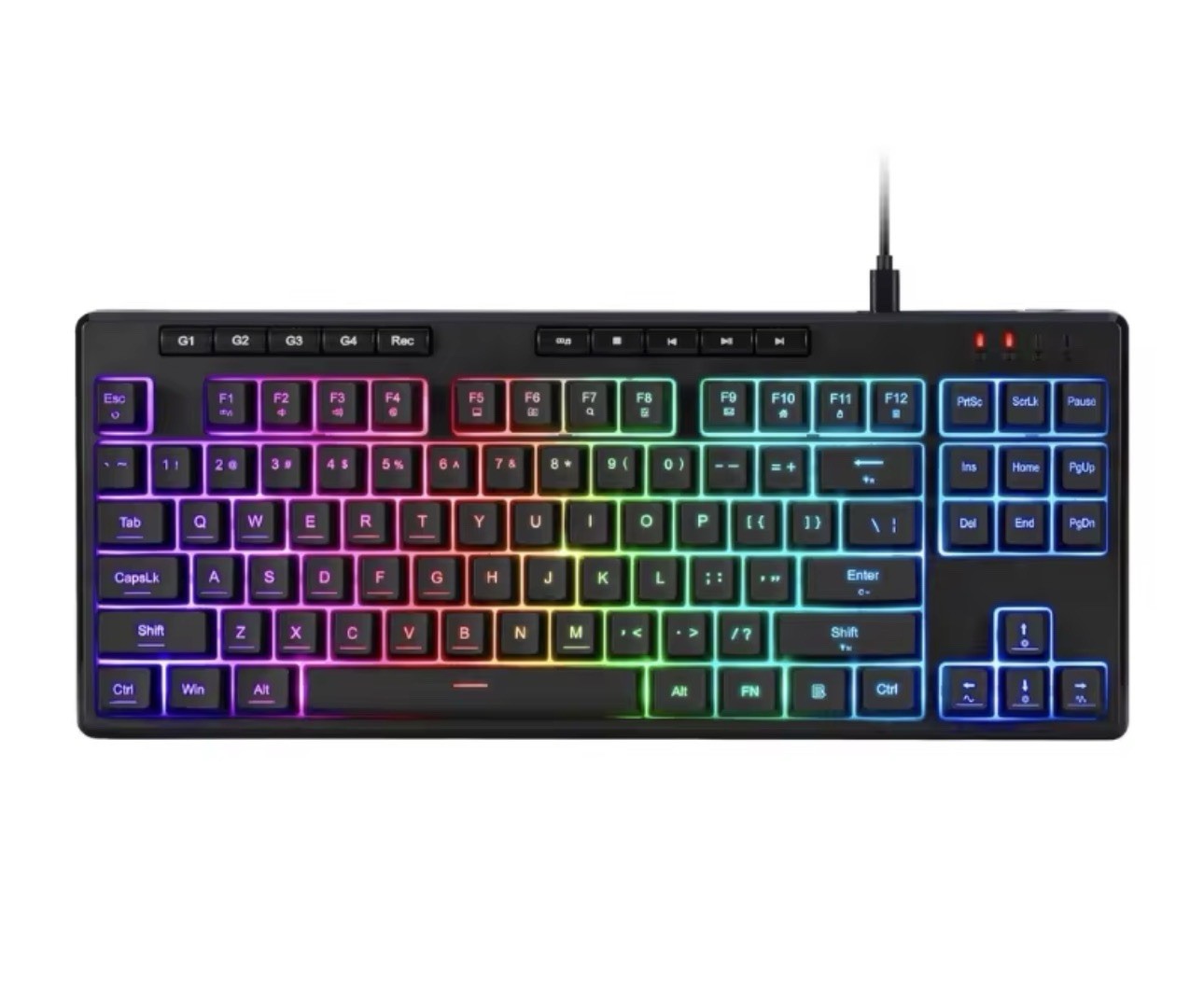 Redragon K516 Shiva TKL Wired RGB 87-Key Membrane Mechanical Feel Keyboard