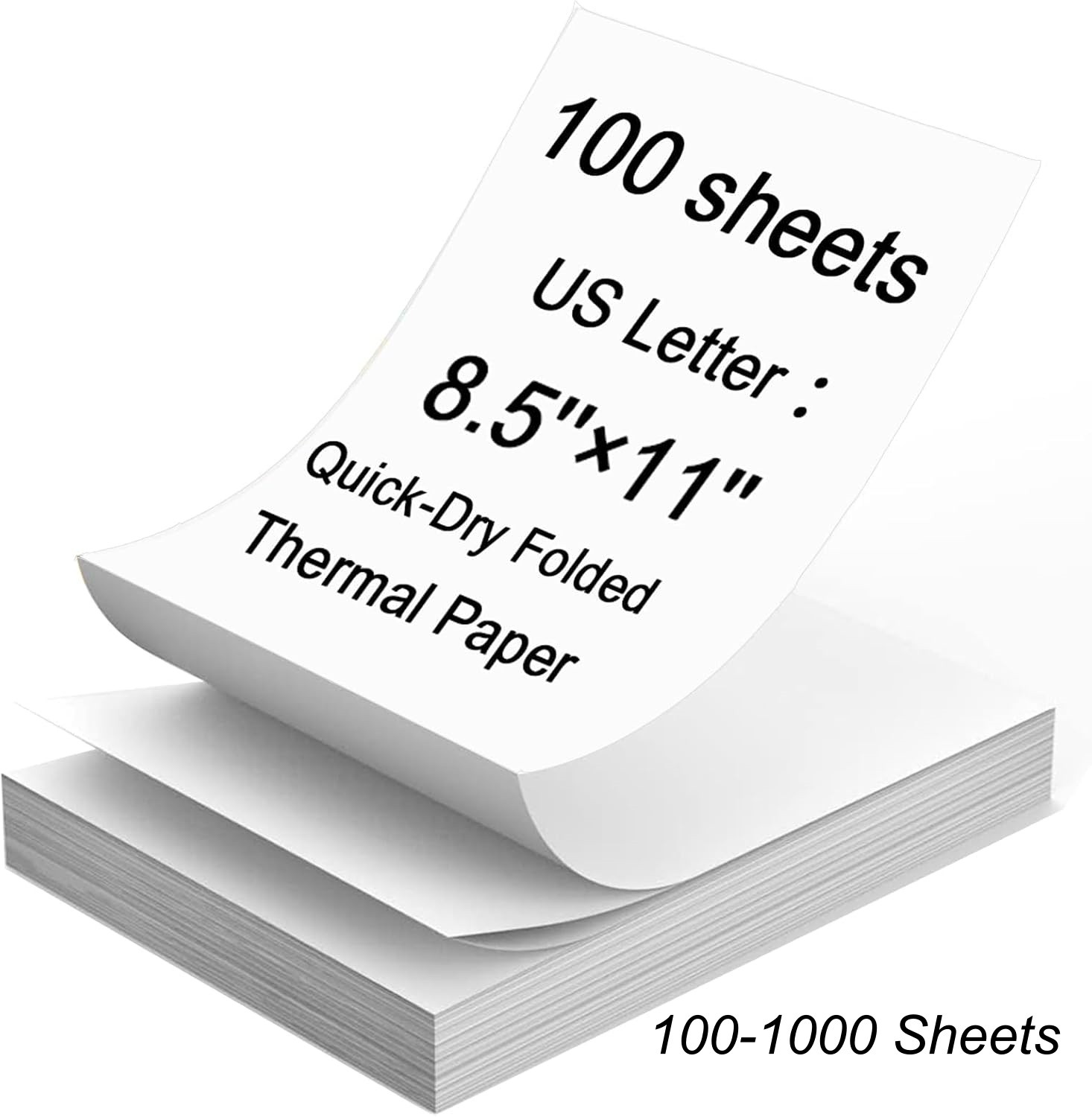 Thermal Paper 8.5x11 Letter Size 100-1000 Sheets for Portable Thermal Printer