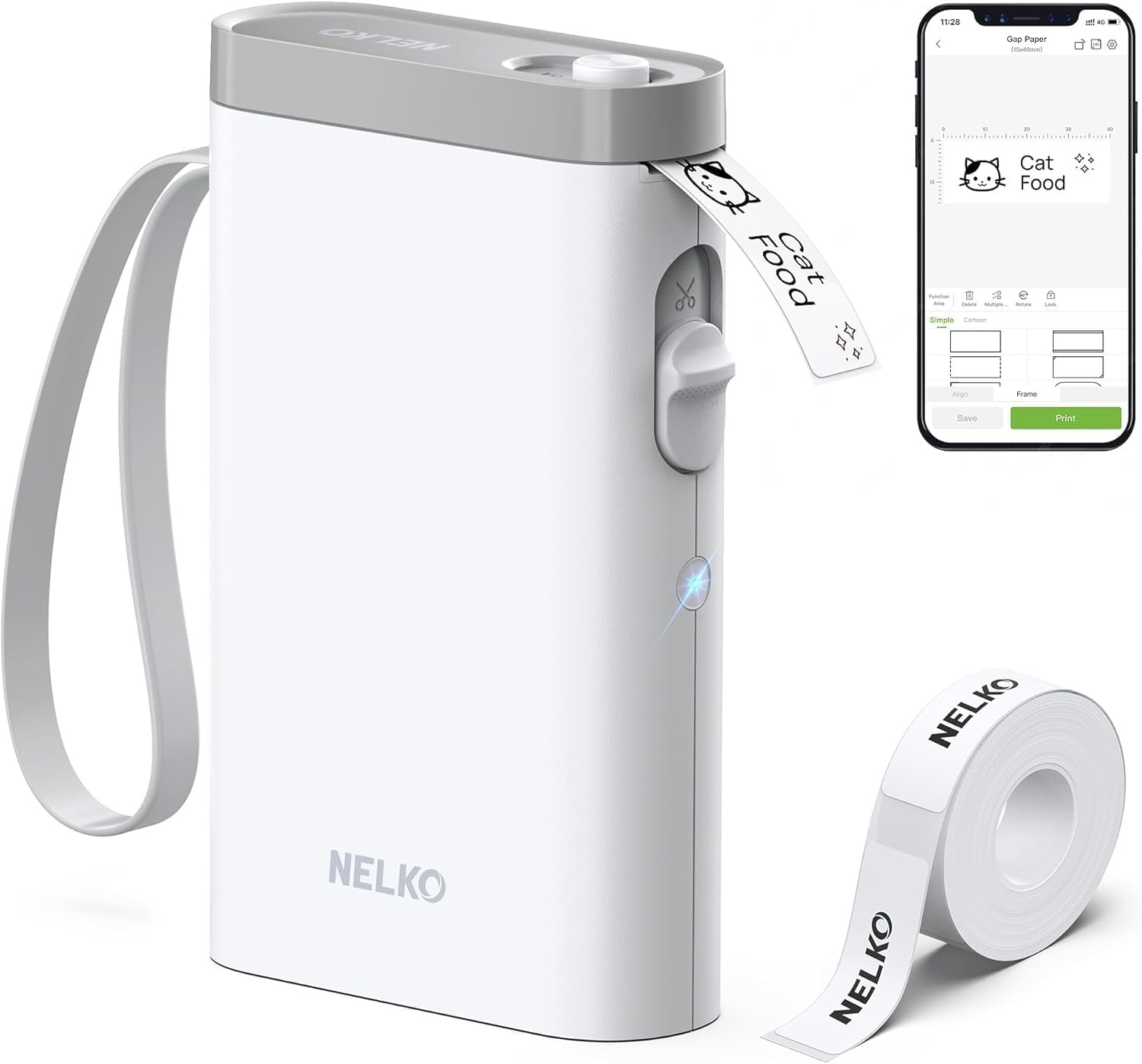 P21 Label Maker Machine with Tape Bluetooth Printer White