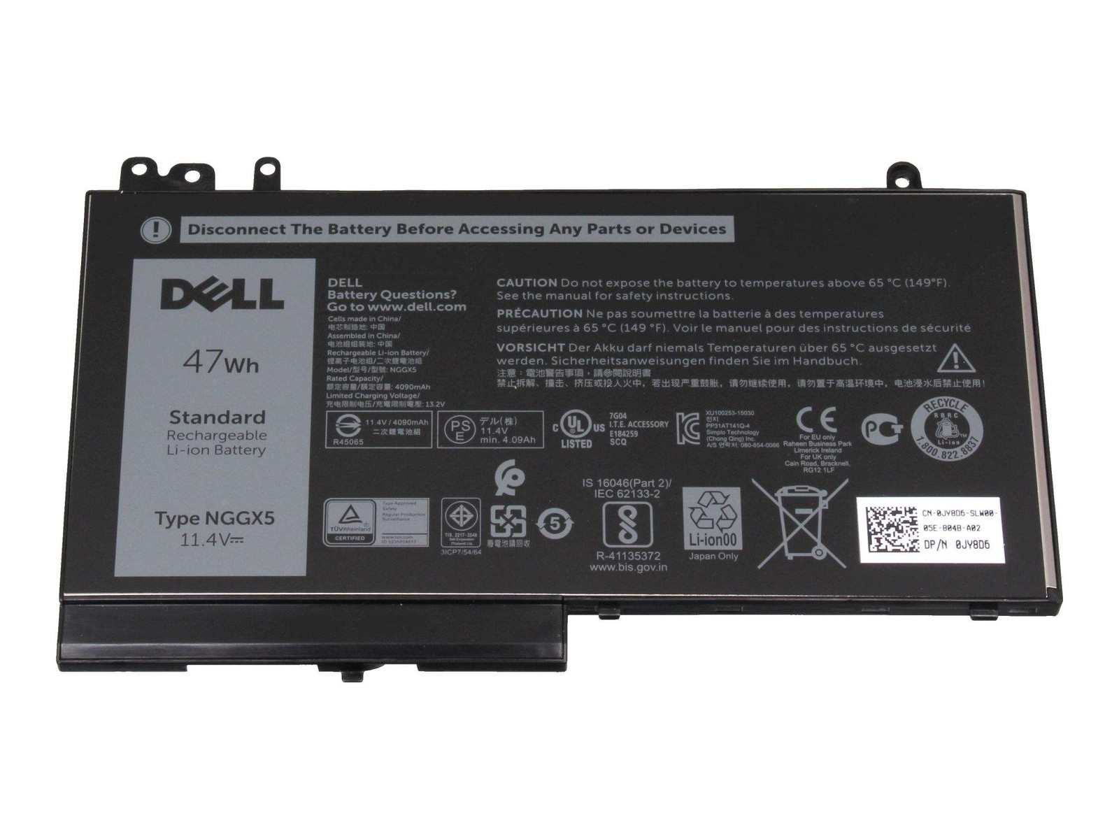 Dell 0NGGX5 Battery 47Wh Genuine 4,100mAh ~D~
