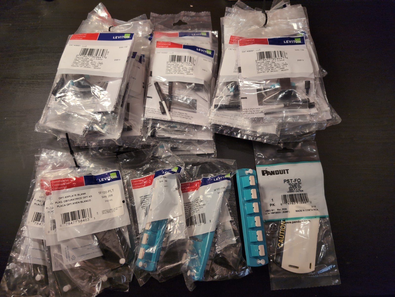 Lot of Leviton Fiber Optic Connectors - Multimode 50/125um - New