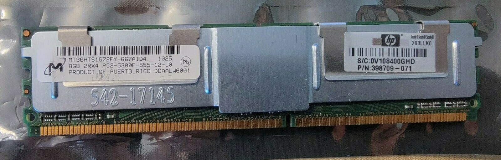 16GB Lot 2x Micron 8GB DDR2 PC2-5300F ECC FB-DIMM Server RAM MT36HTS1G72FY
