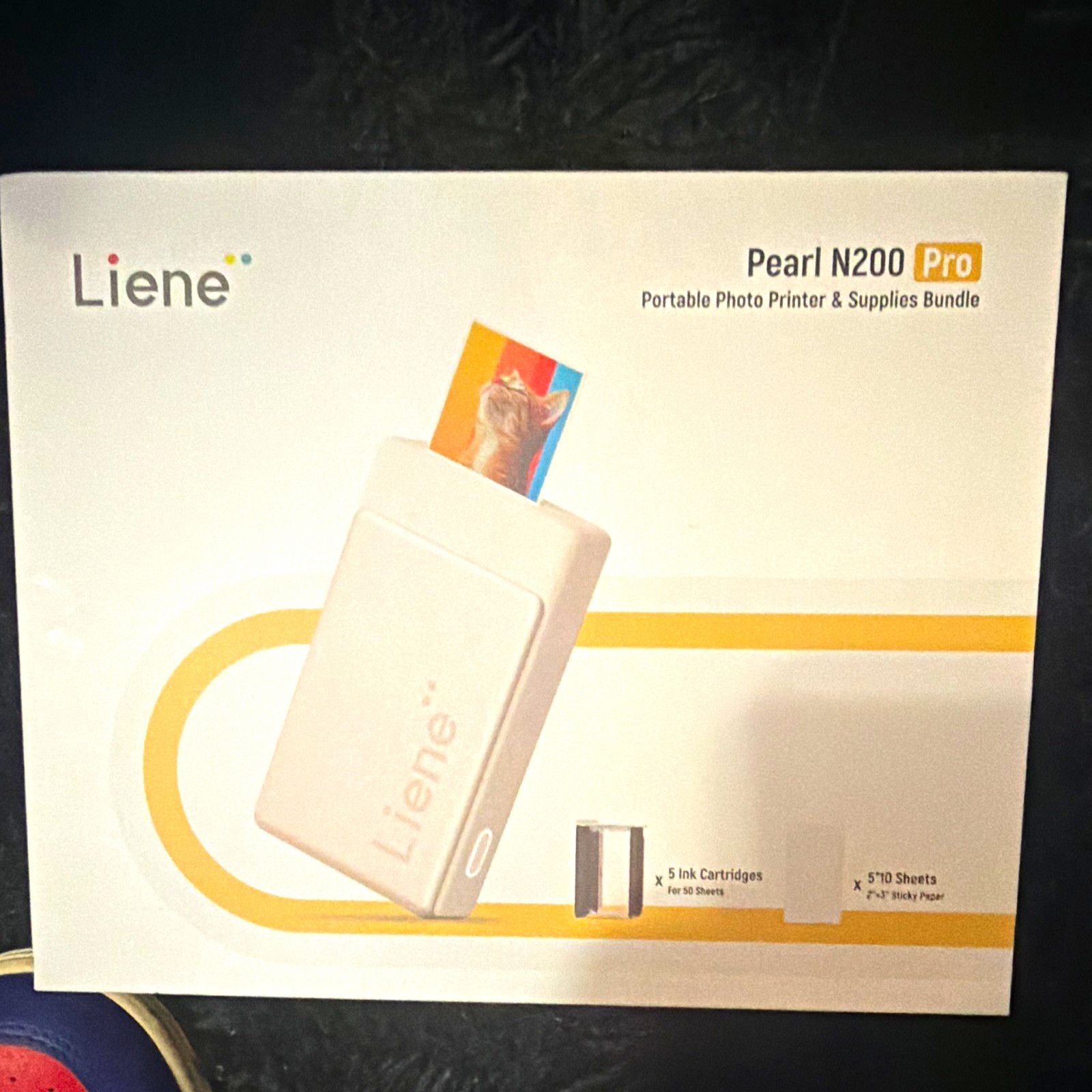 Liene Pearl N200 Pro Portable Zink Photo Printer, Bluetooth, 2x3 Bundle