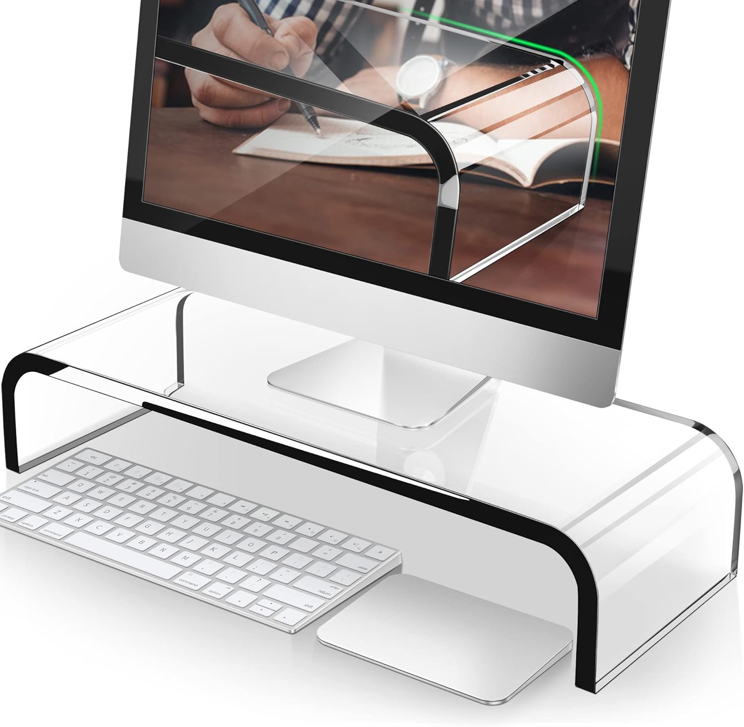 AboveTEK Acrylic Monitor Stand, Premium Large Riser 20 inch, 20 inch 