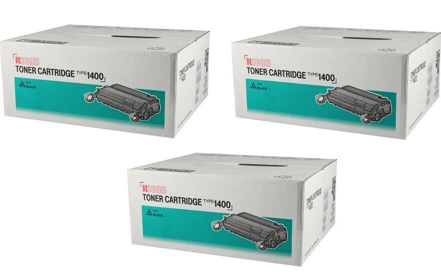 3 New Genuine Factory Sealed Ricoh Type 1400 Toner Cartridges 400397 