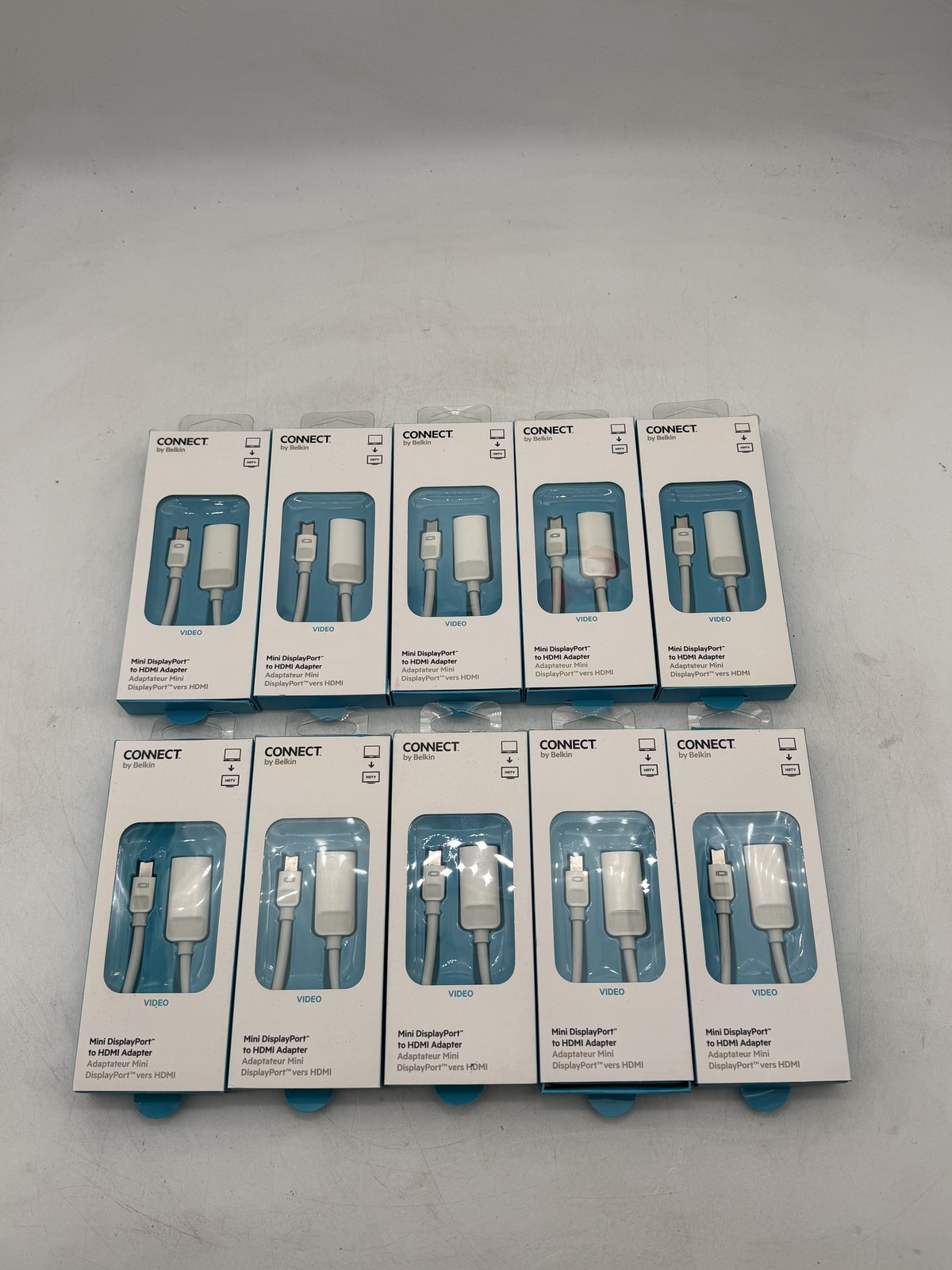 Lot 10 Belkin Mini DisplayPort to HDMI Video Adapter Dongle - Open Box Untested