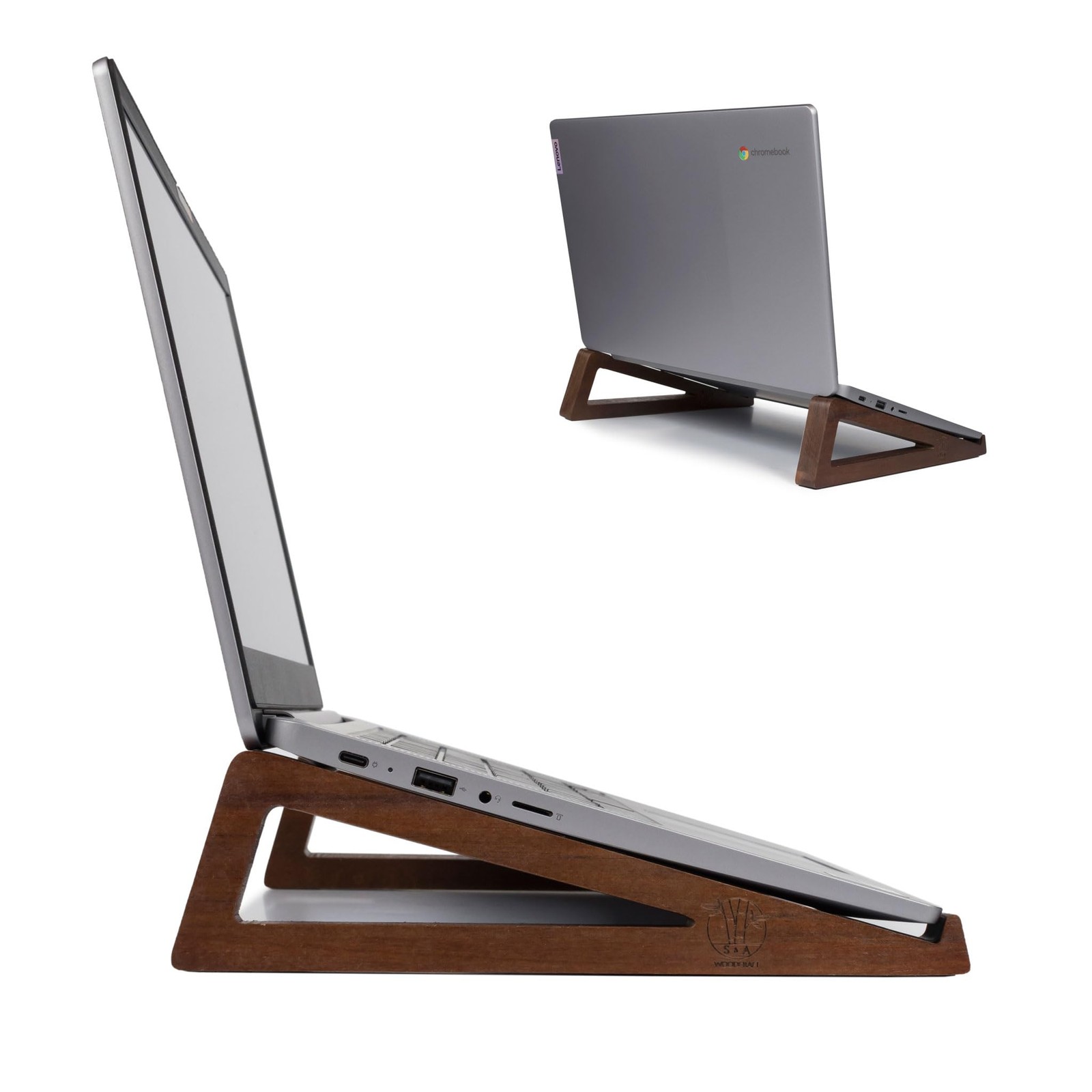 Wooden Laptop Stand, Portable Desk Laptop Holder for Tablet with Carry Pouch,...