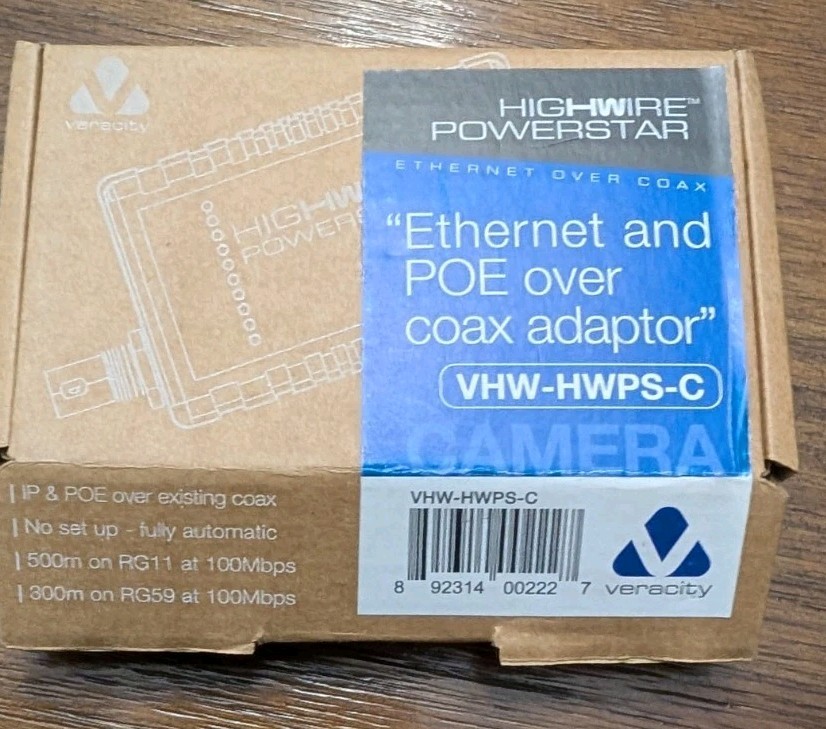 HIGHWIRE Vhw-hwps-c Ethernet & Poe Over Coax Adapter