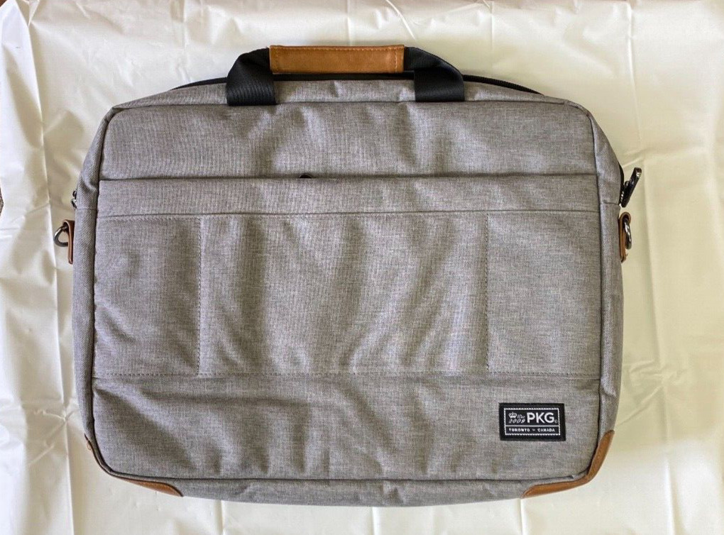 PKG Messenger Bag Briefcase for Laptop and Tablet in Canvas Gray Used Condition