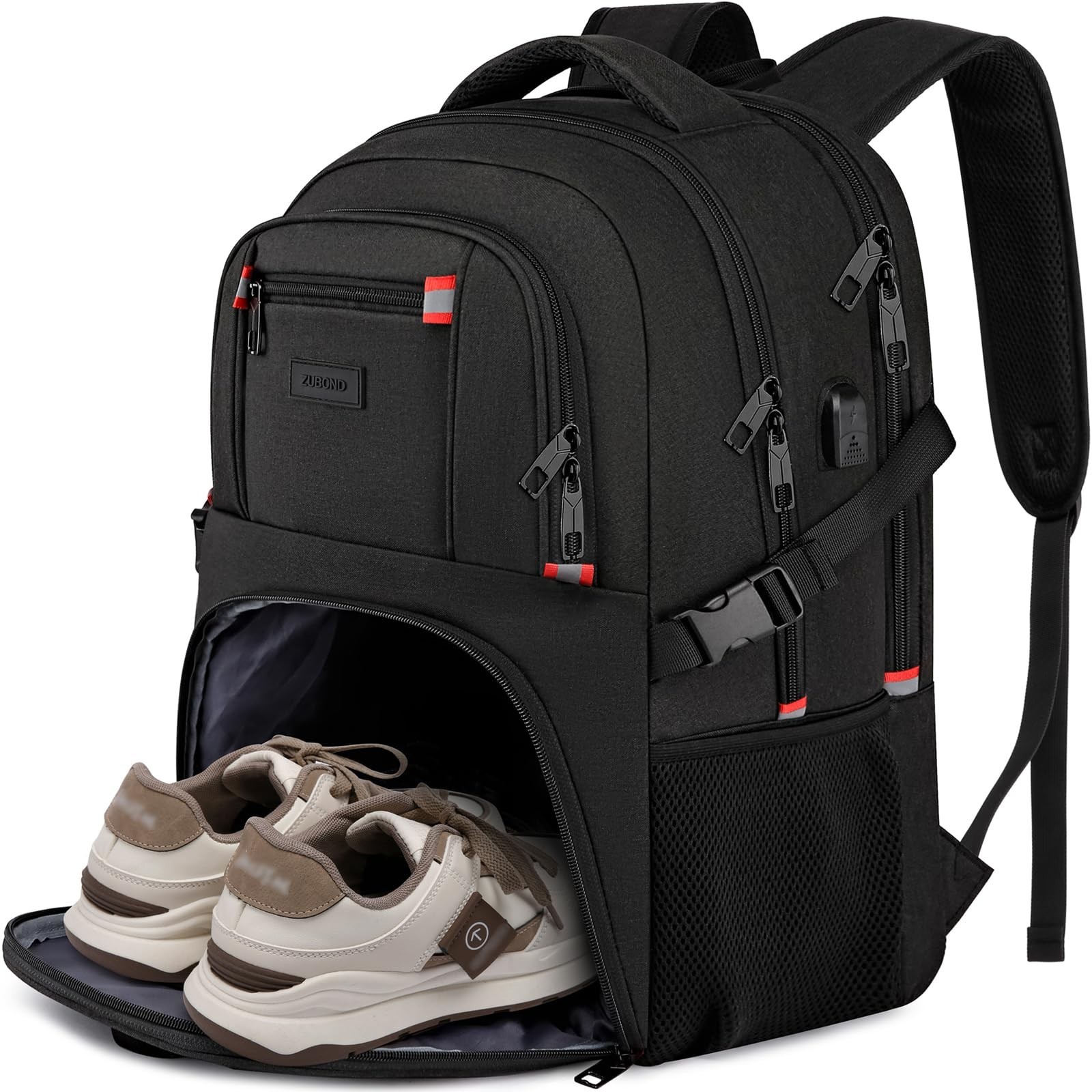ZUBOND Backpack with Shoe Compartment for Men and Women, 17.3 Inch Laptop Tra...