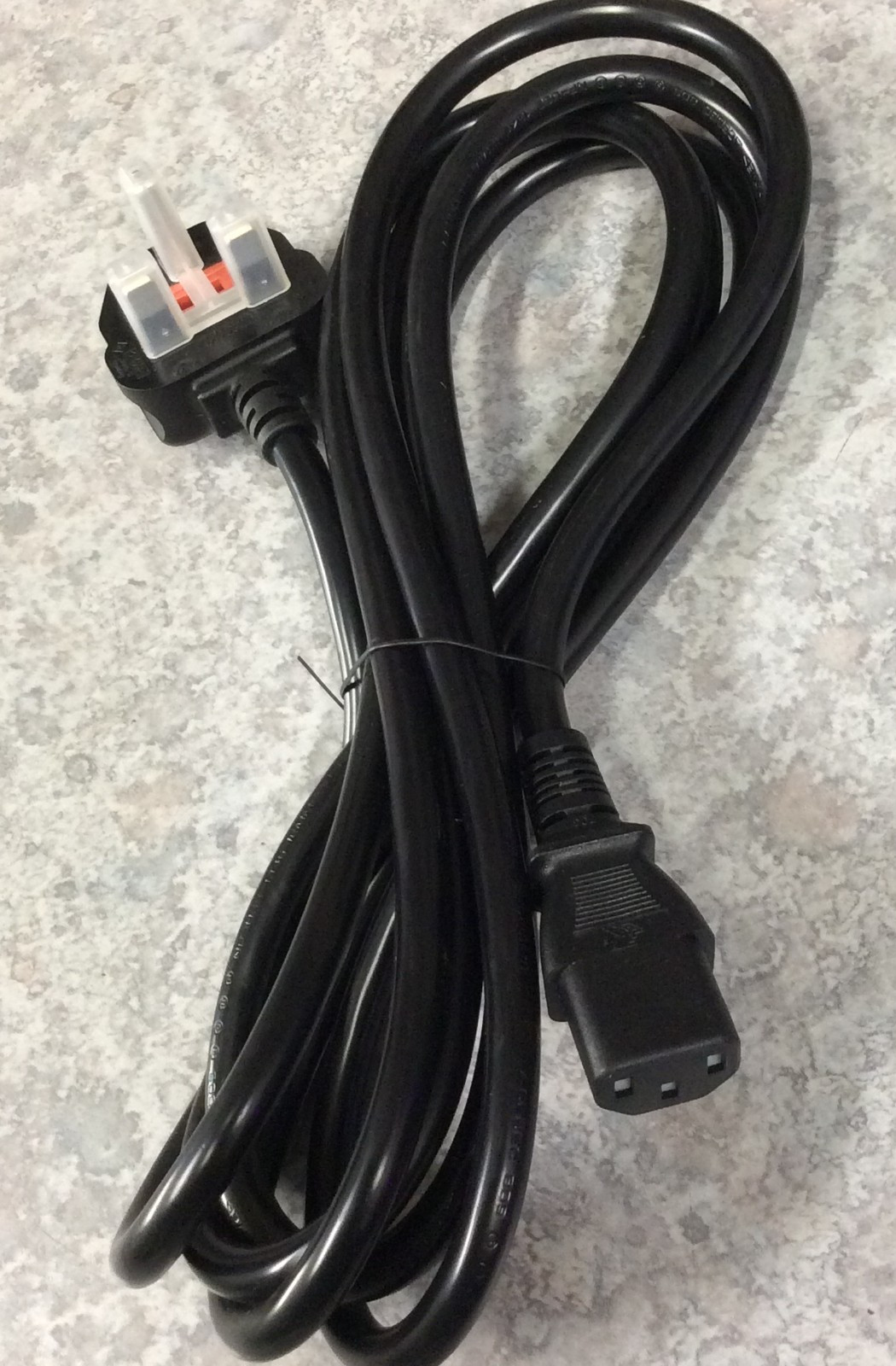 10FT Power Cord Cable UK Plug 3-Prong BS 1363/A  to IEC 320 C13 250V 10A Black