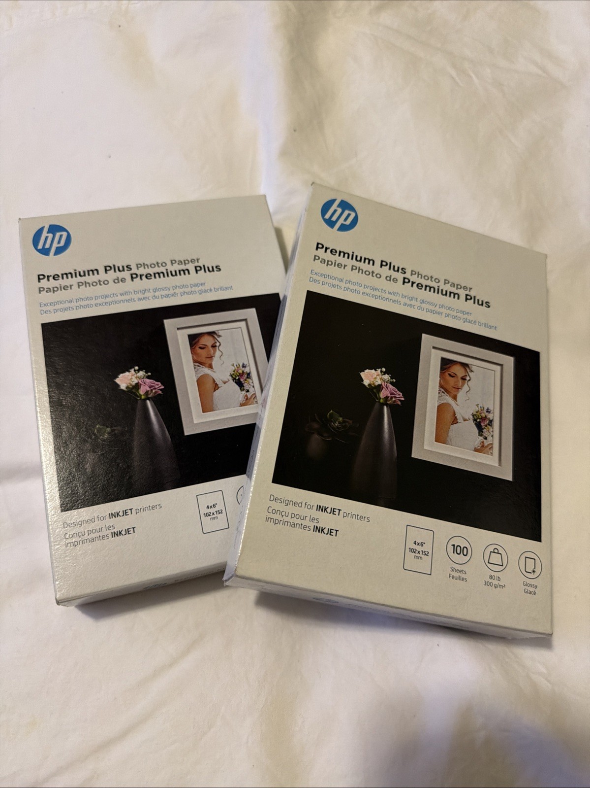 (BUNDLE X2) HP Premium Plus Glossy Inkjet Photo Paper 4x6" 100 Sheets CR668A