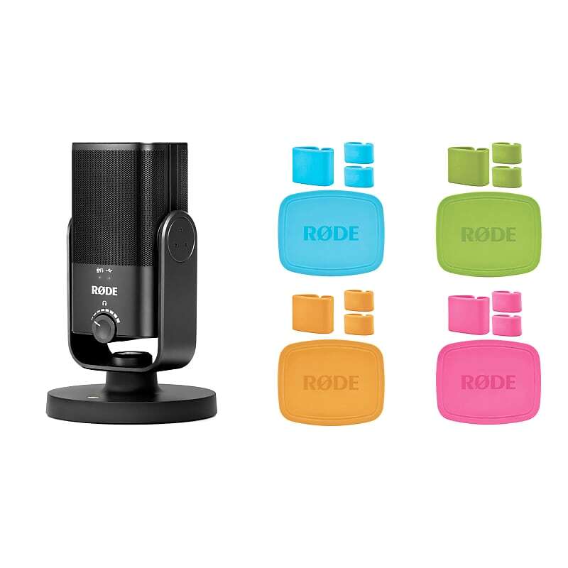 Rode NT-USB Mini USB Microphone Bundle with Rode Colors Color-Coded Caps (Set of