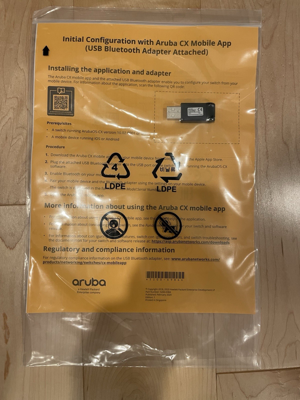 HPE S1H23A Aruba Networking CX Switch Bluetooth Adapter - 