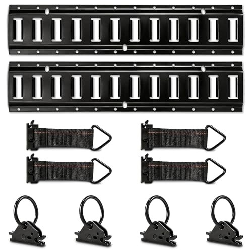 2ft E-Track Rail Kit - O-Ring & Rope Tie-Offs for 2FT (2 Pack) + 4Rope Ties