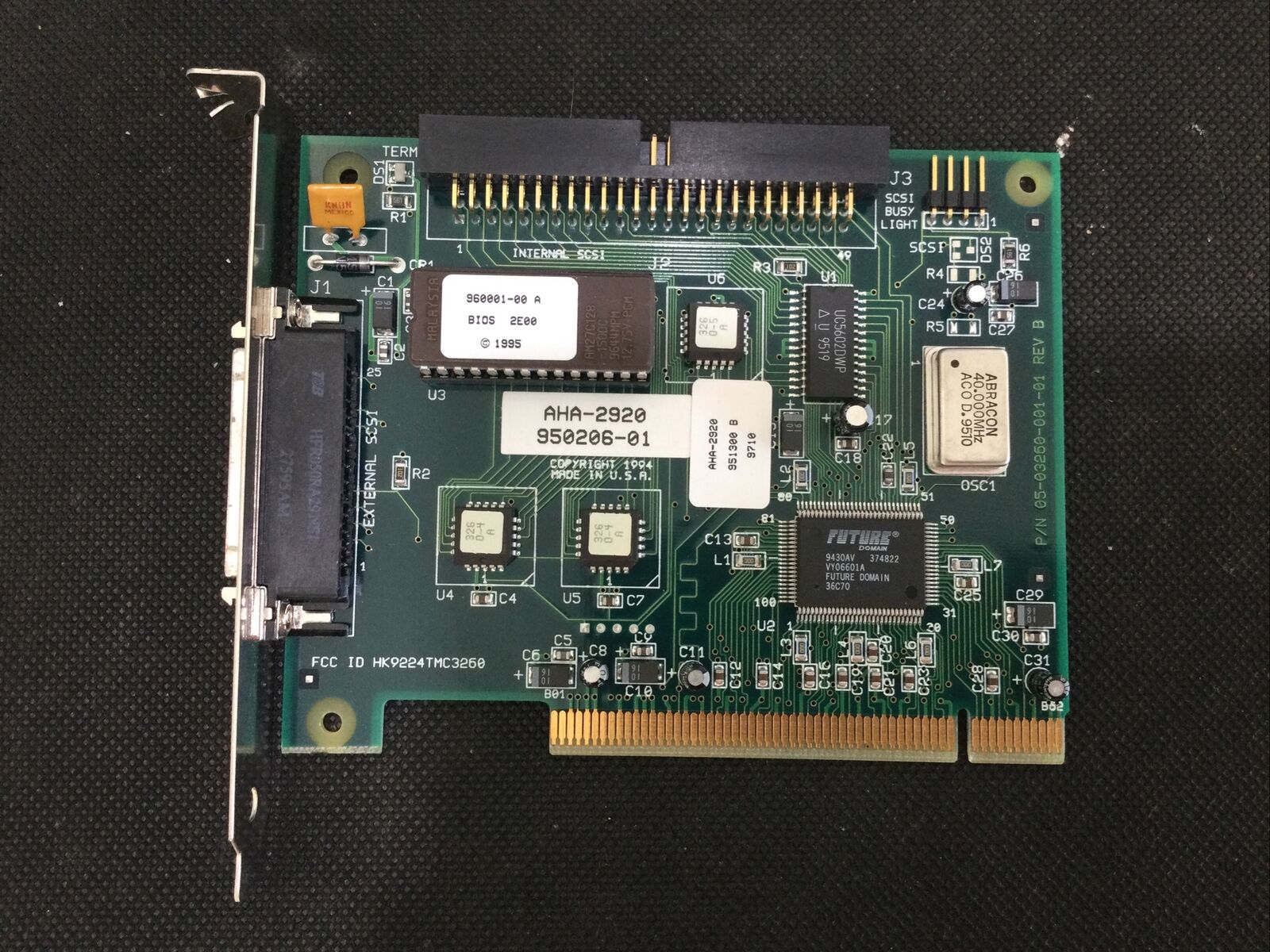 Adaptec | AHA-2920A | Bios 9EOO Fast SCSI | 50 Pin 32 Bit | PCI Controller Card