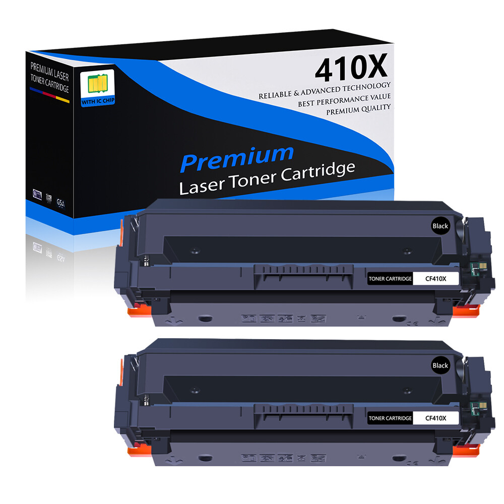 2 PacK CF410X Black Toner Cartridge For HP LaserJet Pro M452dn M452dw MFP M377dw