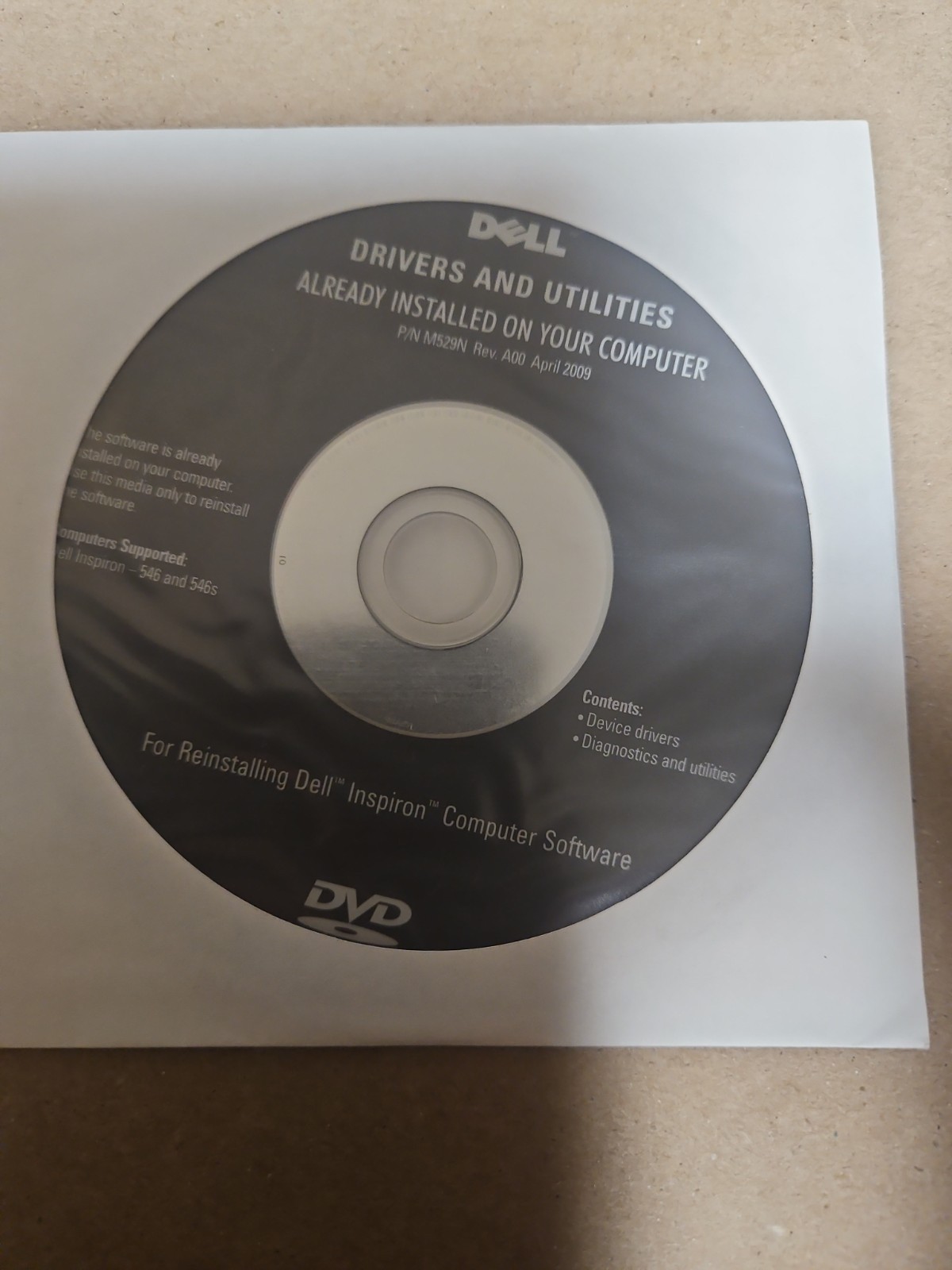 Drivers And Utilities Reinstalling Dell Inspiration Computer Software 546 & 546S