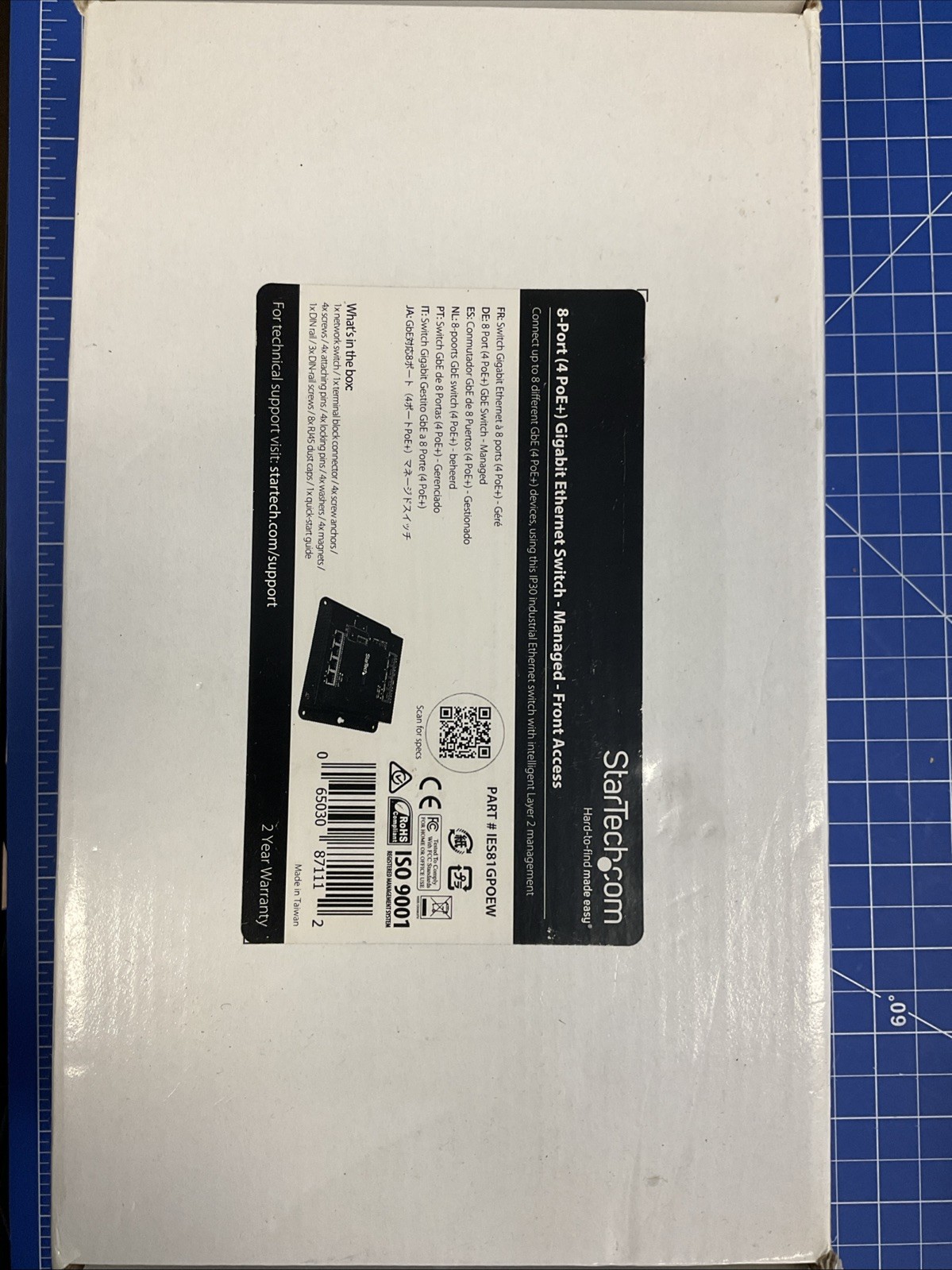 StarTech IES81GPOEW 8-Port PoE+ Gigabit Ethernet Switch E267