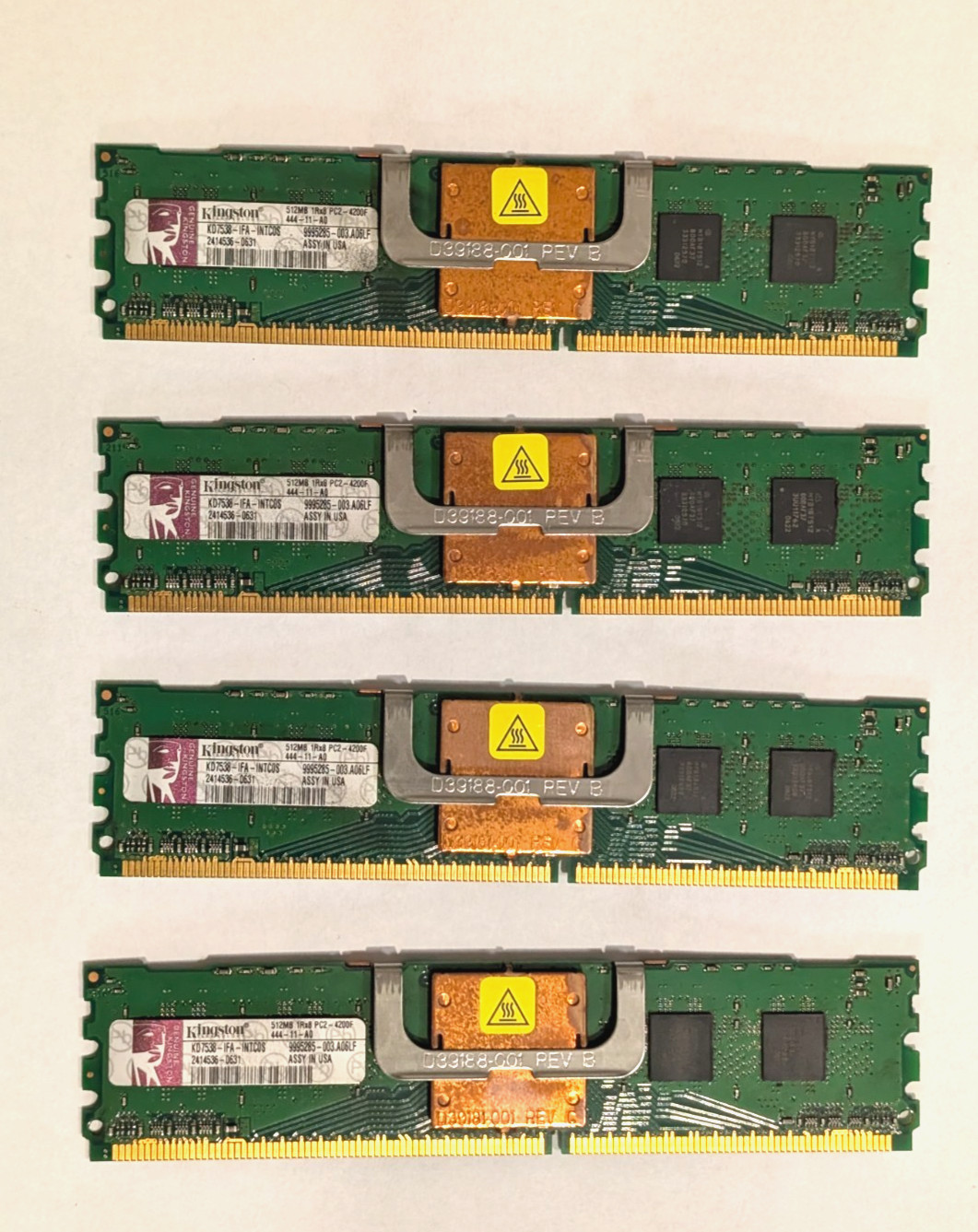 Kingston 2GB (4x512MB) PC2-4200F DDR2 533MHz ECC FB-DIMM Server RAM Lot