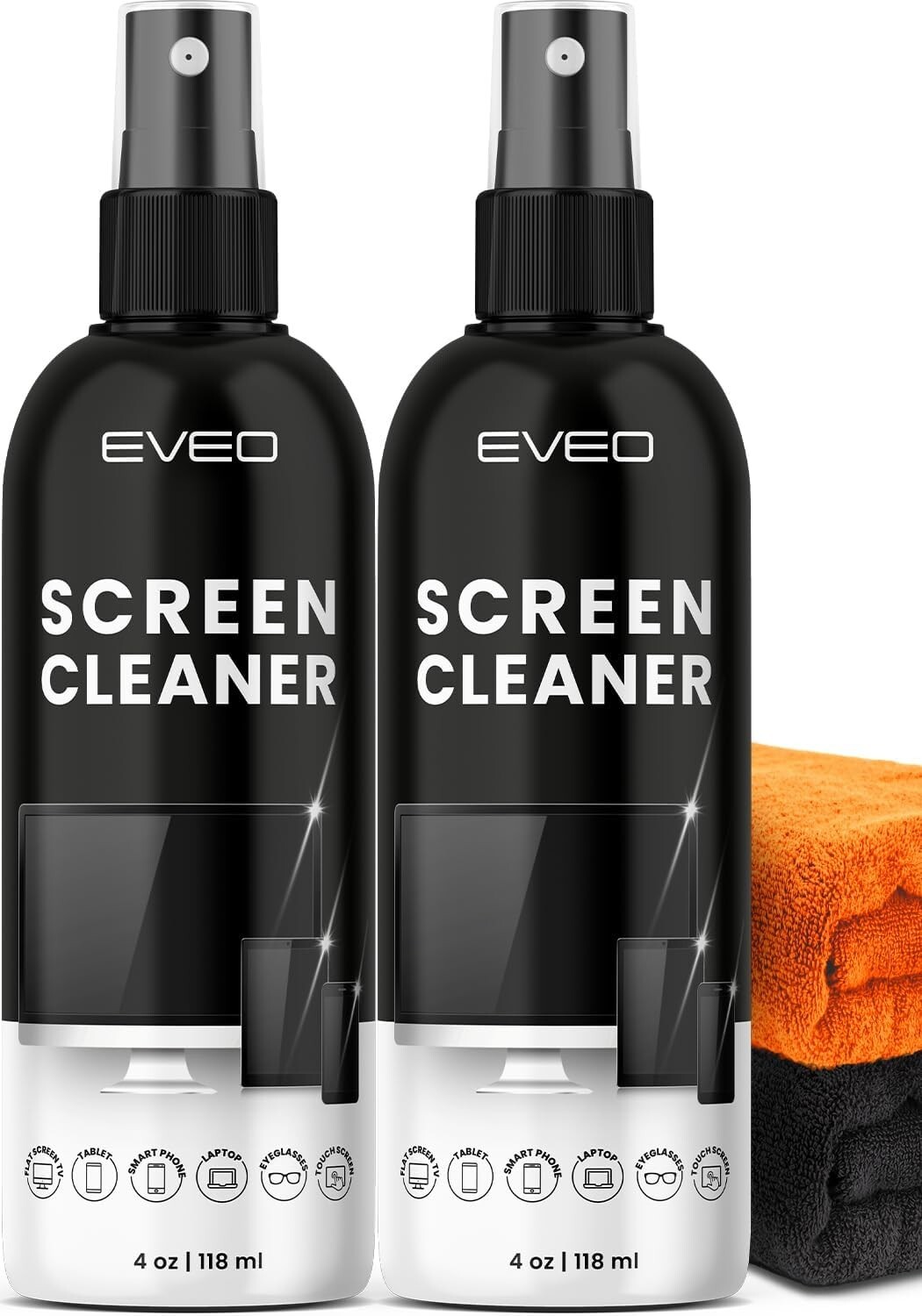 Screen Cleaner Spray - TV screen cleaner spray and Microfiber  8oz(4ozx2)