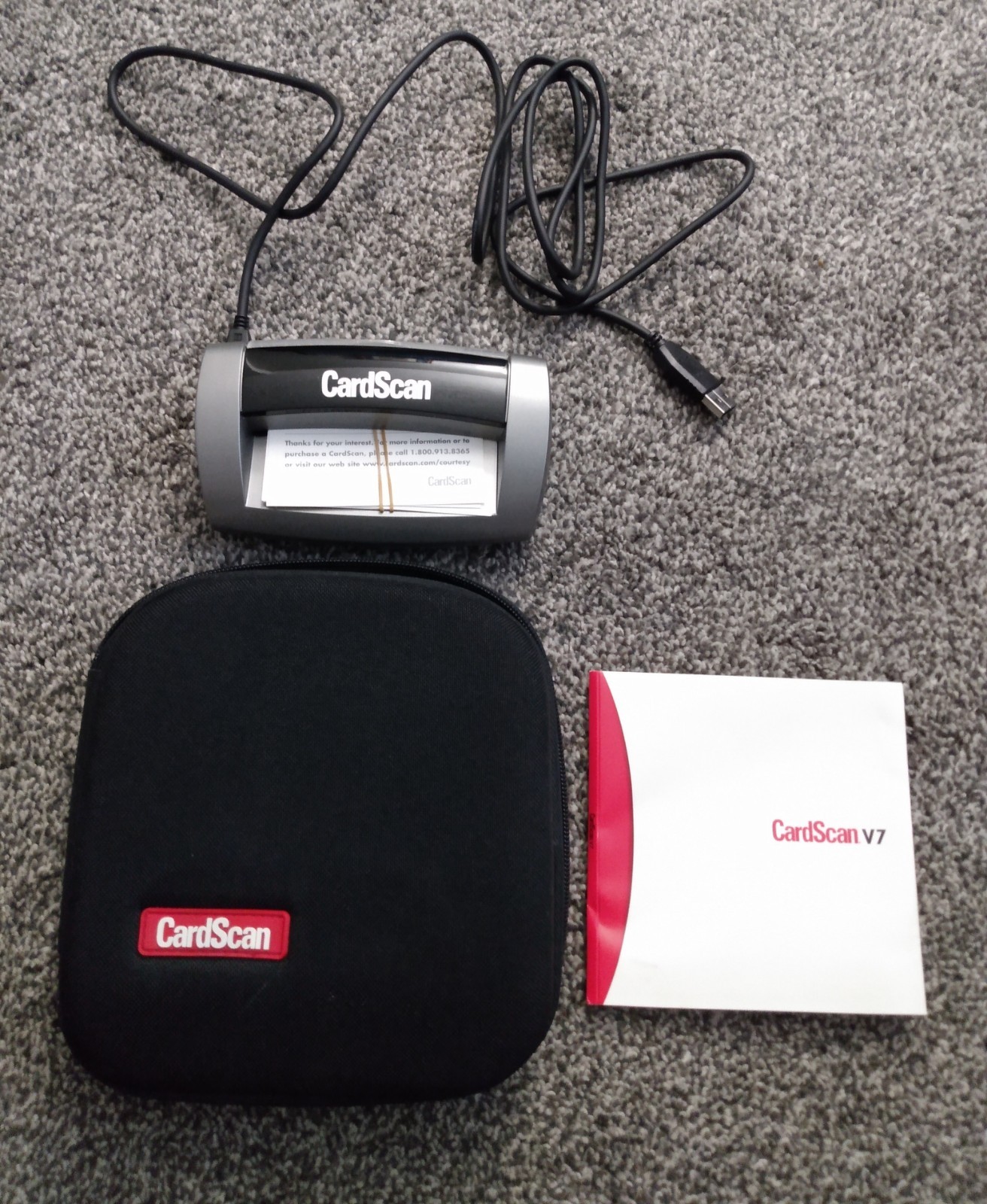 CardScan Executive 700 Compact Business Card Scanner w/USB Cable Software Case