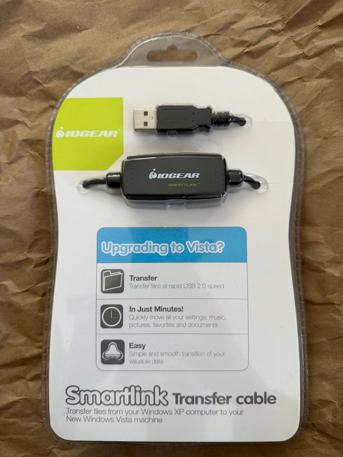 IOGEAR SmartLink USB Data Transfer Cable, GUN262WV, NEW