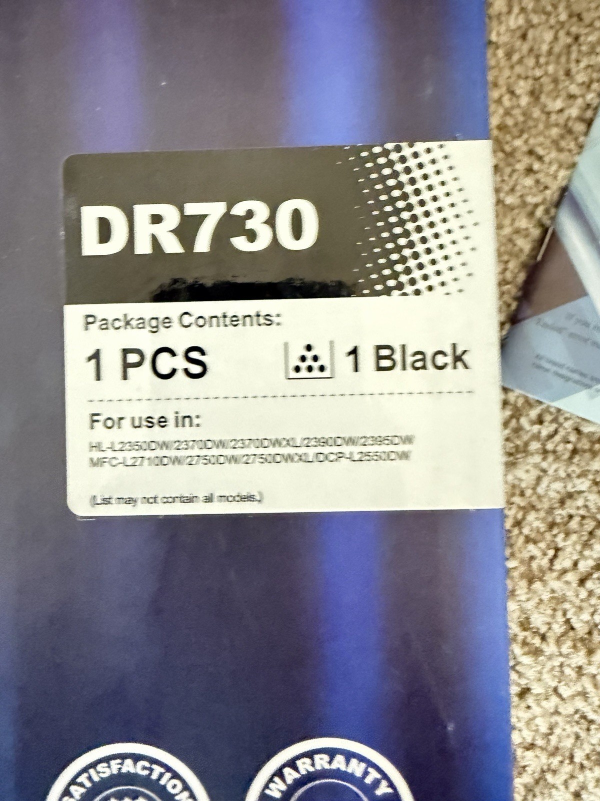 Ez Ink DR730 Drum Unit 1 Piece Black Brother Printers