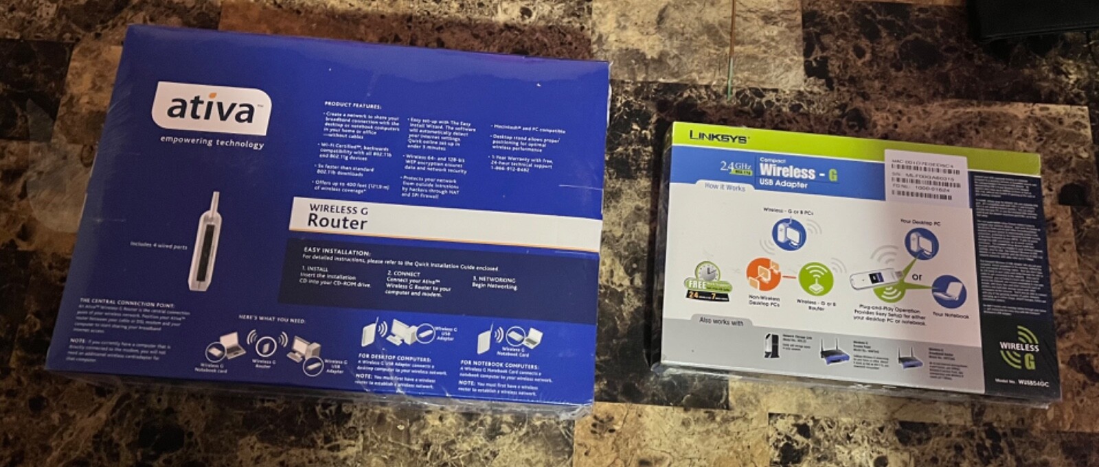 Brand New Factory Ativa Wireless G Router 400 ft range AWGR54 + Speed Booster