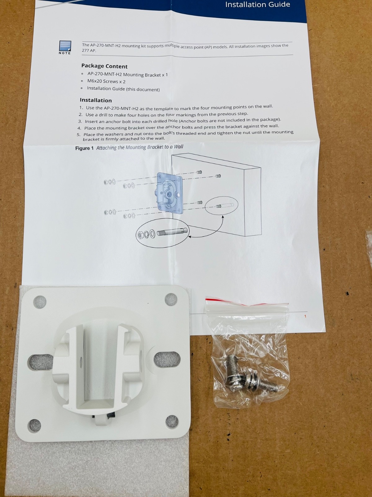 Aruba AP-270-MNT-H2 AP-270 Series Non-Articulating Mounting Arm Bracket JW055A