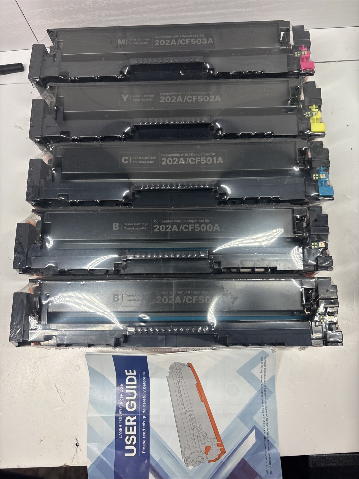 5PK Toner Compatible for HP 202A CF500A-03A Color LaserJet Pro MFP M254dn M254nw