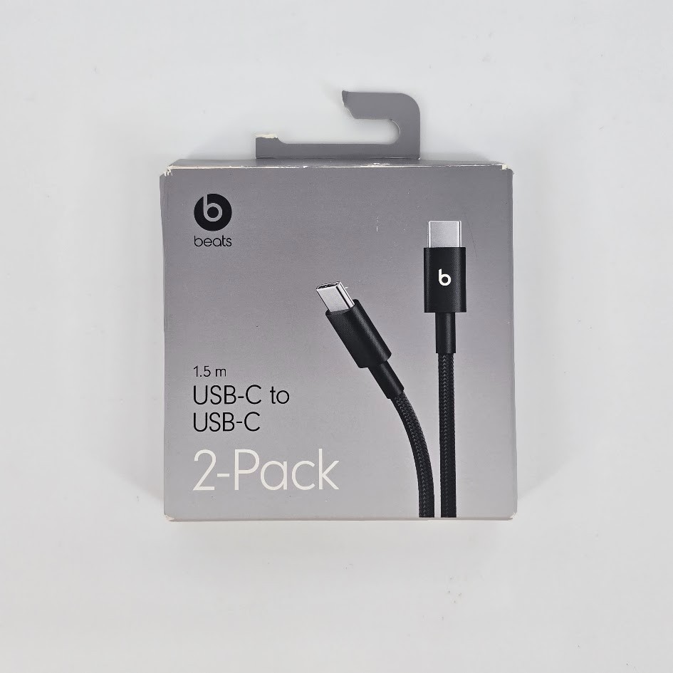 Beats USB-C to USB-C Woven Cables (1.5 m) - Bolt Black (2pk) - Open Box