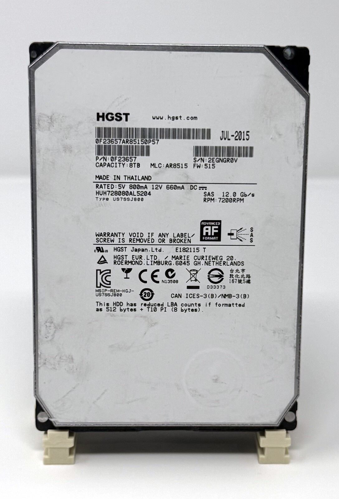 HGST Ultrastar He8 8TB SAS 12Gb/s 3.5" HUH728080AL5204 512e HDD