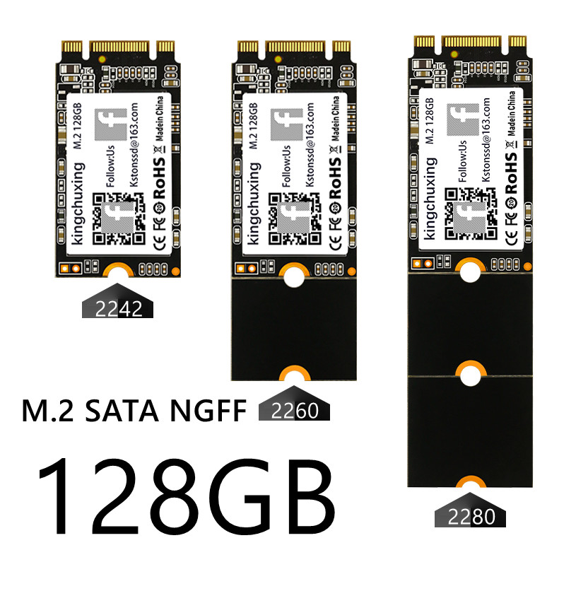 Kingchuxing 128GB M.2 NGFF SSD 2280 2260 2242 SATA Solid State Drive 550MB/s Lot