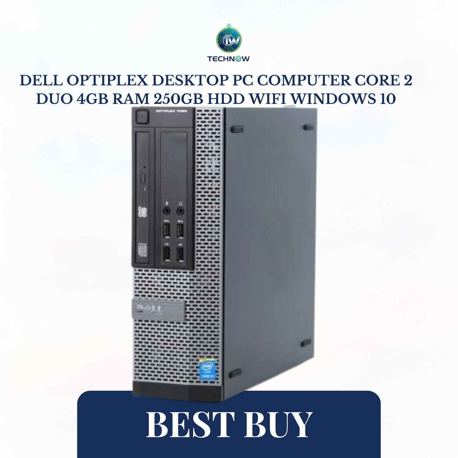 Dell OptiPlex Desktop PC Computer Core 2 duo 4GB RAM 250GB HDD WIFI Windows 10