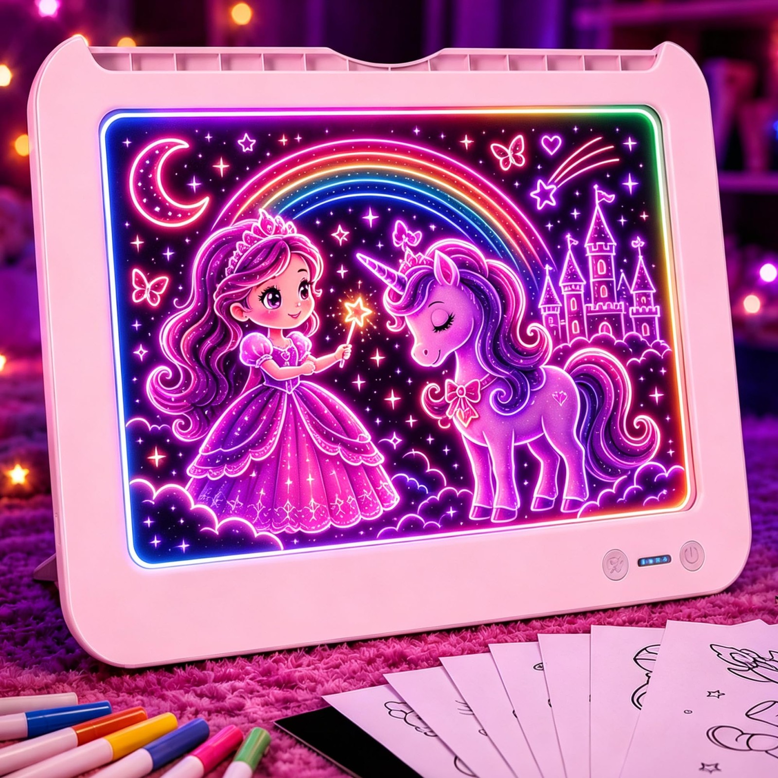 LED Drawing Board for Kids - 13.5 Inch Light Up Drawing Tablet, Light Up Writ...