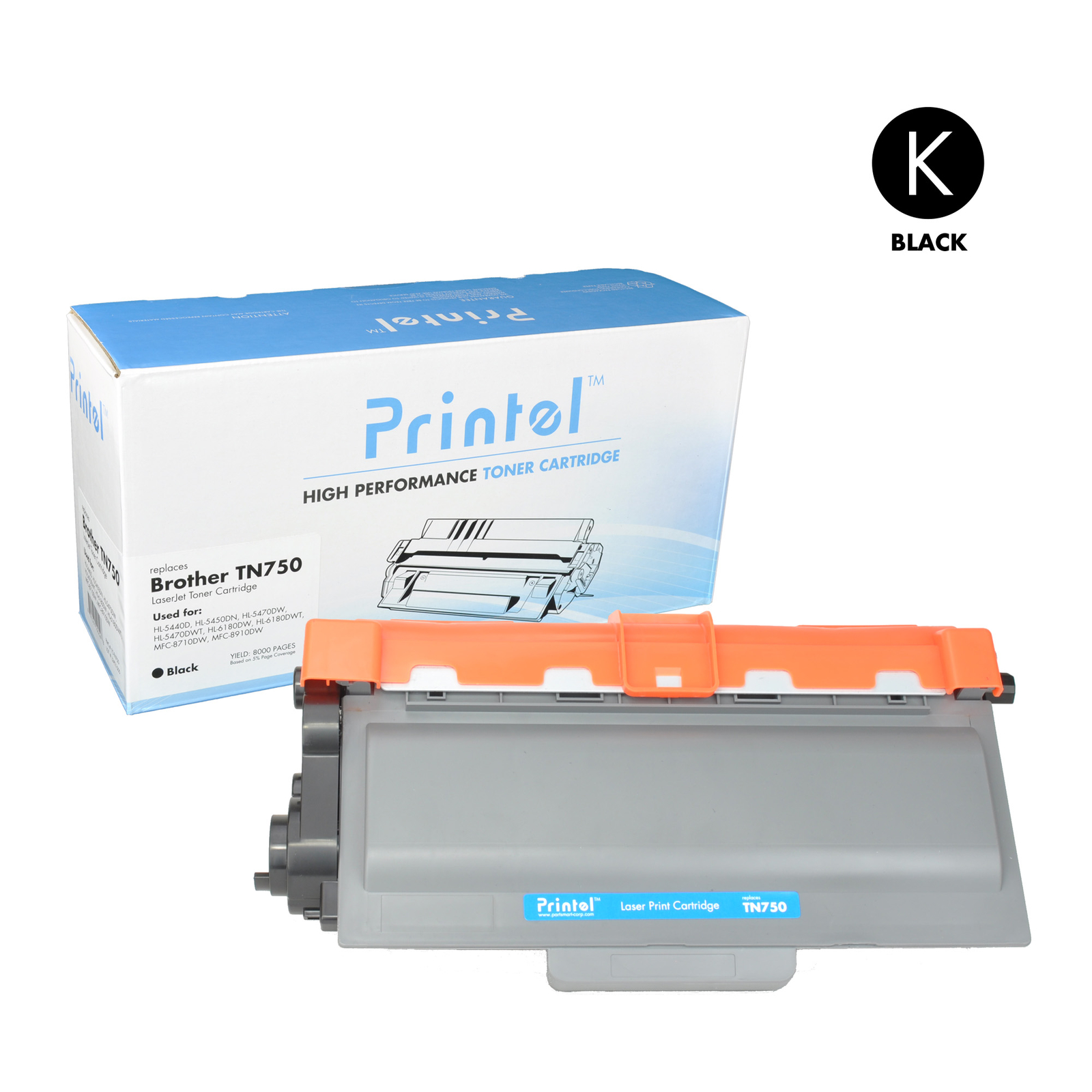 Printel Compatible Toner Cartridge Replacement for Brother TN-750 Black
